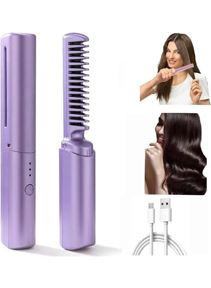 Hair Straightener Brush for Women – Electric Heated Straightening Comb – Fast Heating Anti-Frizz Hair Smoothing Brush – Easy One-Step Styling Tool for Straight, Soft & Shiny Hair - Image 1